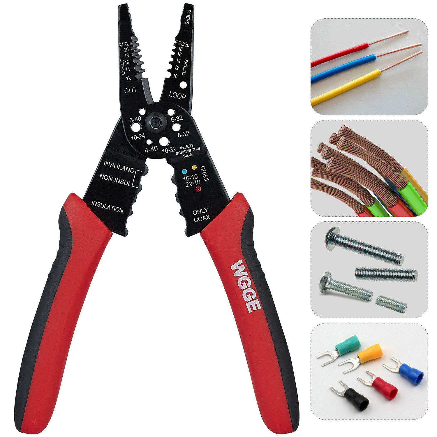 Wgge Wg-015 Professional Crimping Tool / Multi-tool Wire Stripper/cutter/crimper