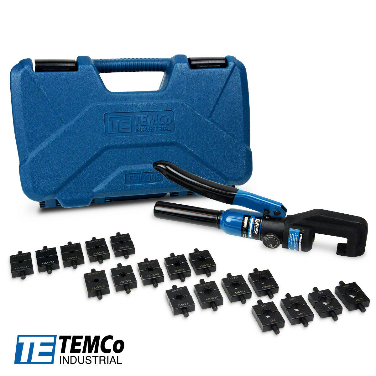 Temco Hydraulic Cable Lug Crimper Th0006 V2.0 12 Awg To 00 (2/0) Cable Wire