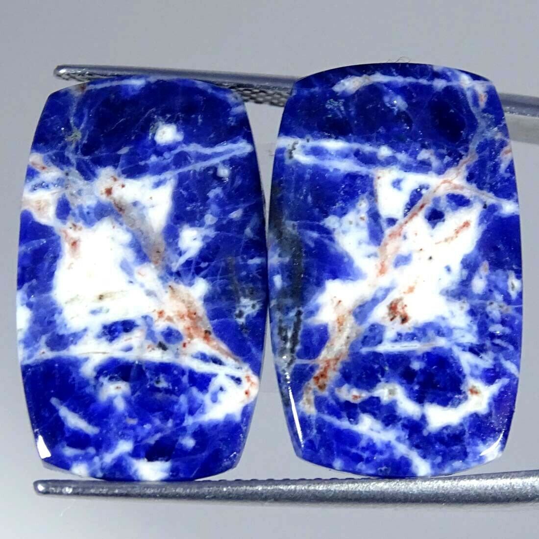 18.70cts Natural Blue Sodalite Cushion Pair Cabochon Loose Gemstone