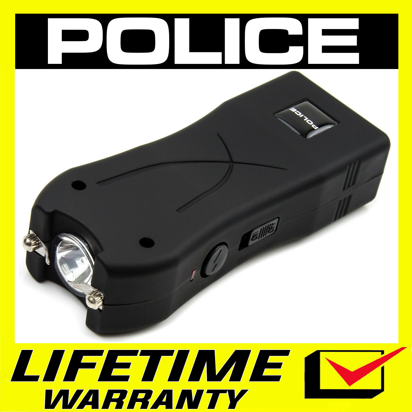 Police Stun Gun Mini 398 550 Bv Rechargeable Led Flashlight - Black
