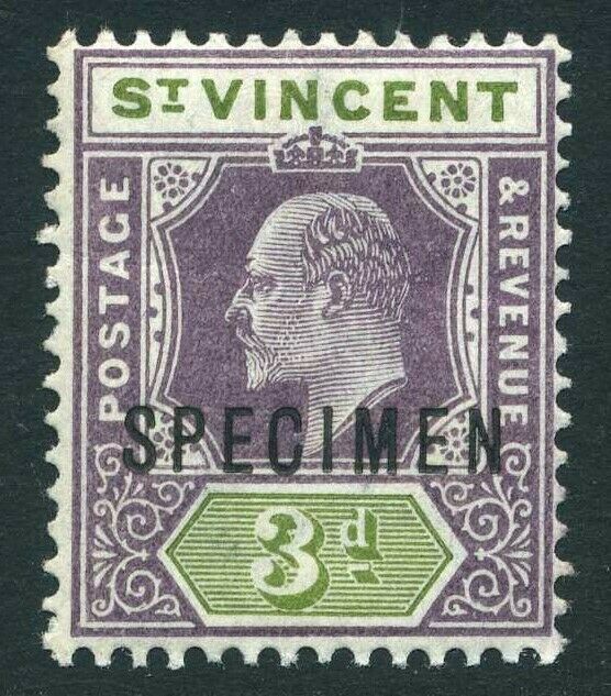 St. Vincent Specimen Stamp Edward Vii Era Caribbean West Indies Specimen Mnh 3d