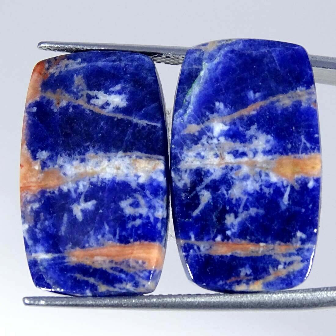 20.50cts Natural Blue Sodalite Cushion Pair Cabochon Loose Gemstone