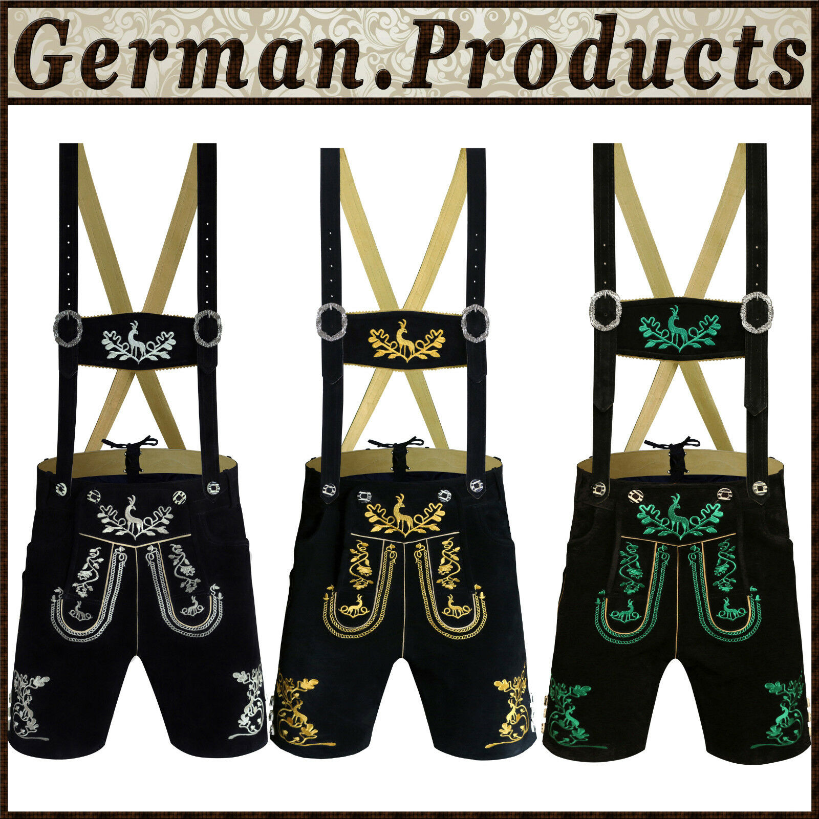 Authentic Trachten German Bavarian Oktoberfest Men's Wear Short Kurze Lederhosen