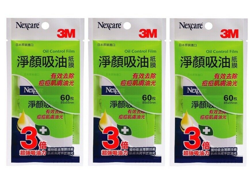 3m Nexcare Oil Control Film Anti-acne 60 Sheets X 3 Packs