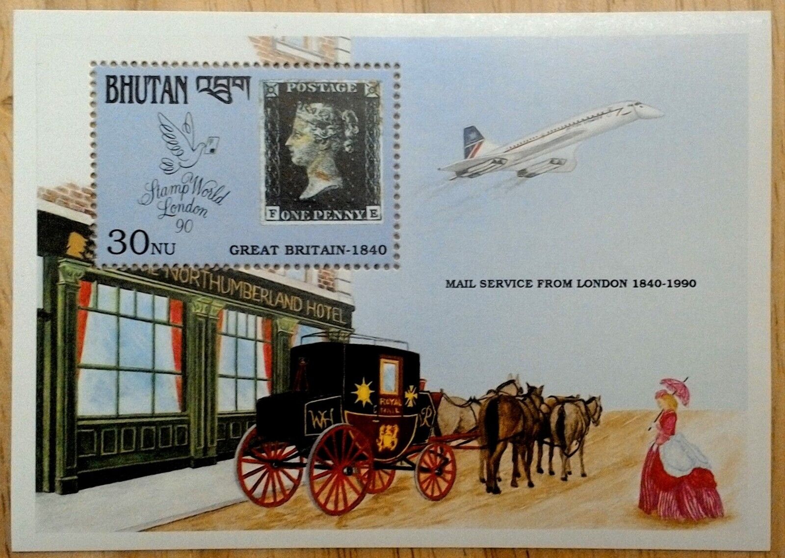 Vintage Classics - Bhutan 1990 - Stamp World London  - Souvenir Sheet - Mnh