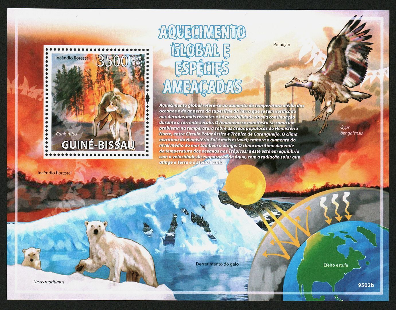 Guinea-bissau 2009 Stamps Sheet Global Warming And Endangered Species Mnh #14555