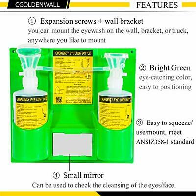 Cgoldenwall Portable Eye Wash Station Wall Mounted Eyewash Station Emergency