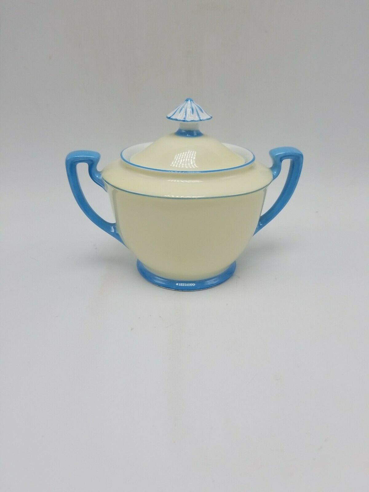 Noritake "n3326" Sugar Bowl And Lid - Mint Condition Yellow & Blue