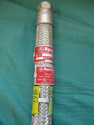 Appleton Exgjh118ss Flexible Braided Ss Hose With Threaded Male ,  1/2" X 18"