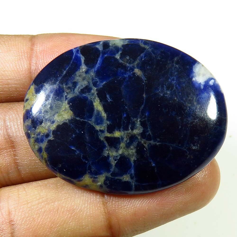 Natural Blue Sodalite Cabochon 47 Cts Oval Loose Gemstone Free Shipping Sd-50