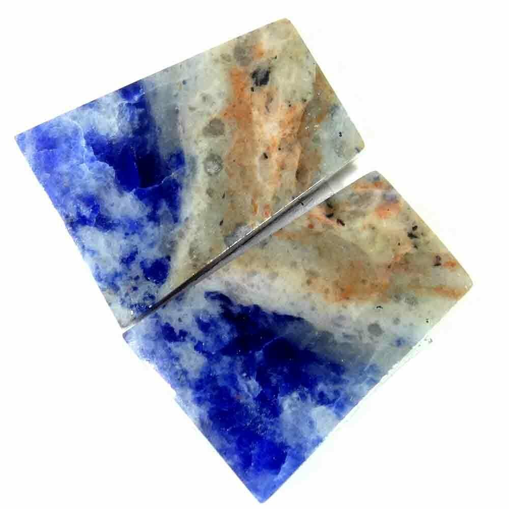 18.50cts. 13x18x4mm 100% Natural Blue Sodalite Fancy Cabochon Rare Pair Gemstone