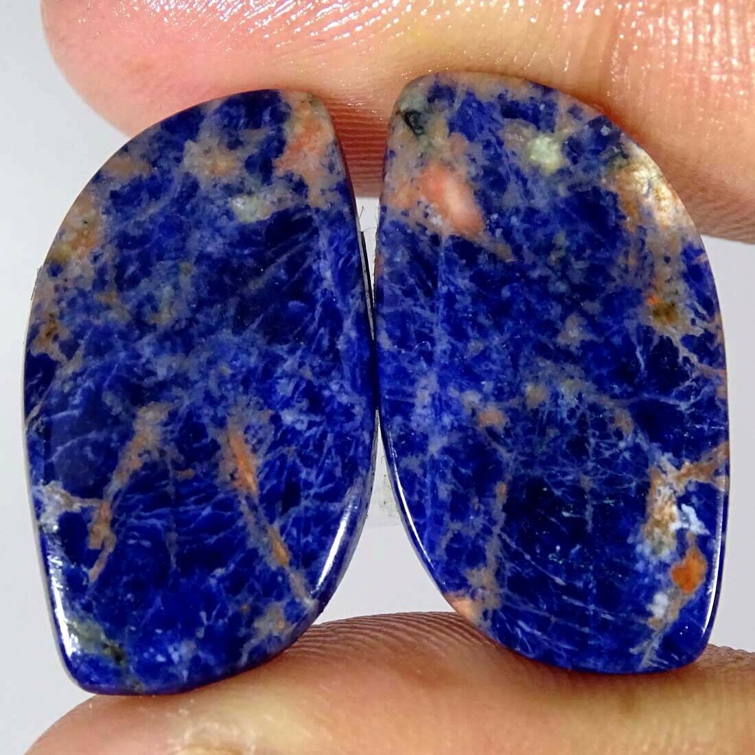 17.20cts Natural Blue Sodalite Fancy Pair Cabochon Loose Gemstone