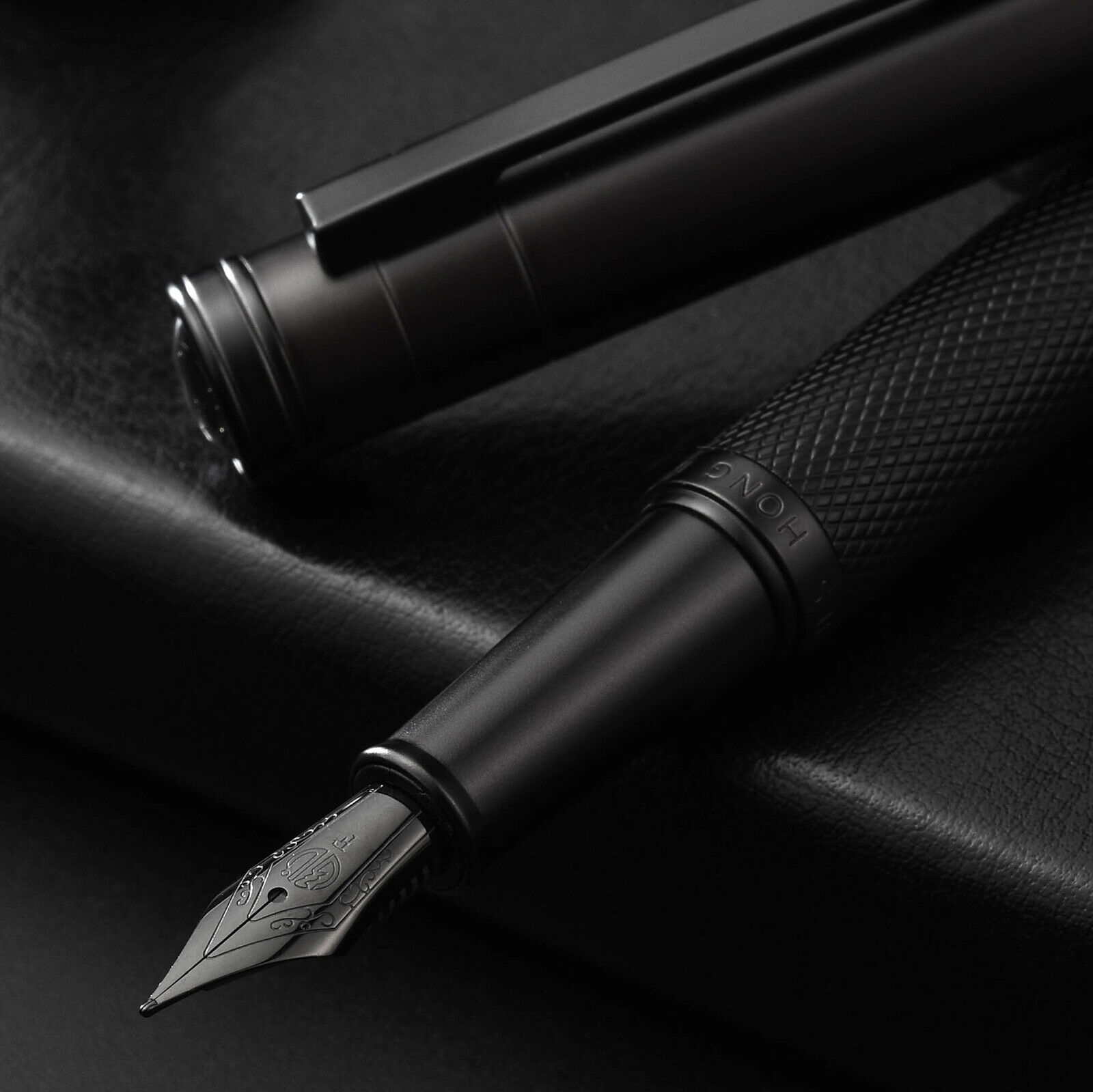 Hongdian Black / Dark Blue Forest Fountain Pen Ef/ F/ Bent Nib Converter Pen