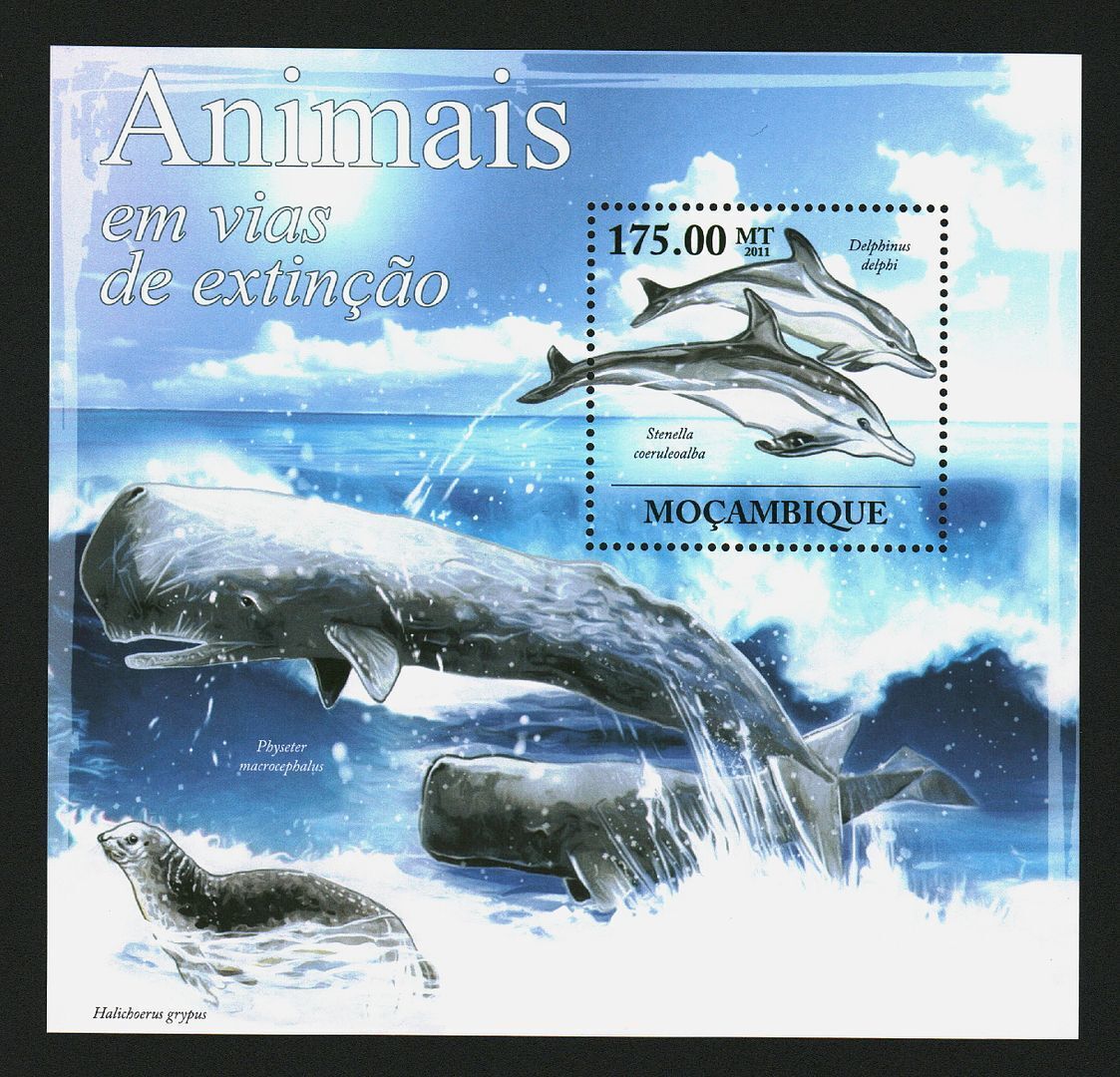 Mozambique 2011 Stamps Sheet Dolphins Animals Whales Mnh #14481