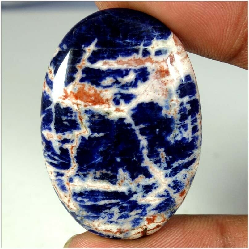40.10cts 100% Natural Sodalite Oval Cabochon Loose Gemstone 26x38x05mm