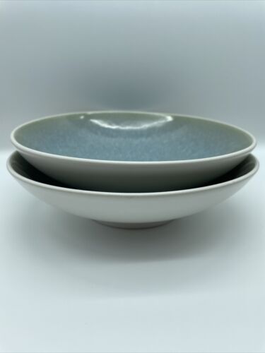 Noritake Stoneware Kealia Blue 8079 Craft Glazed Soup Cereal Bowls (set Of 2)